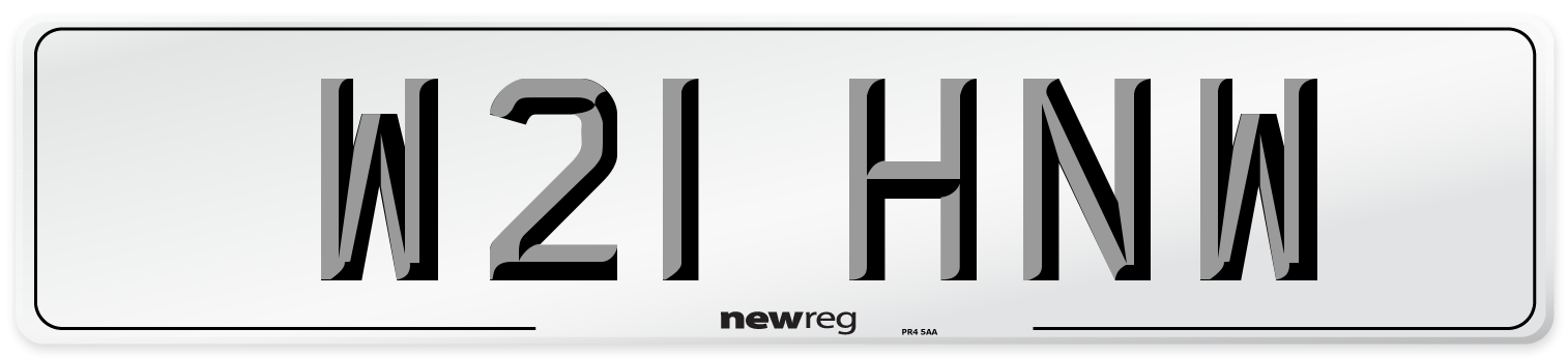 W21 HNW Number Plate from New Reg